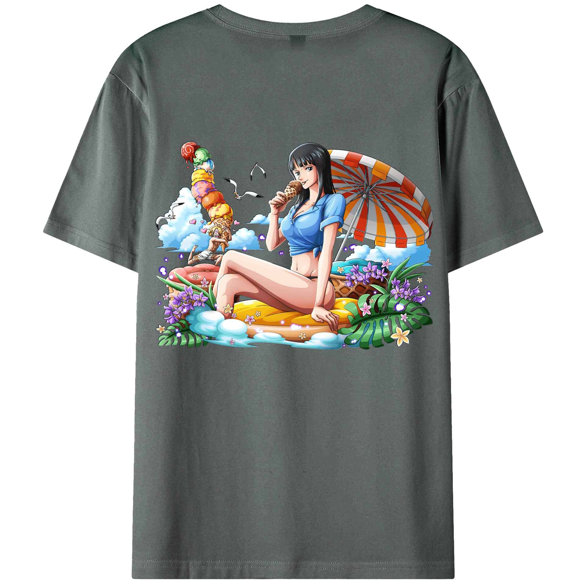 （画像用） ワンピース ニコ・ロビン ONE PIECE Nico Robin 綿100％半袖Tシャツ（背面プリント）